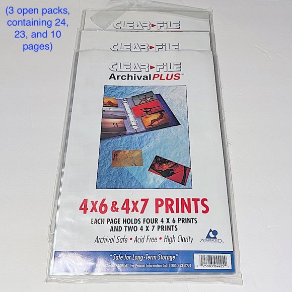 Clear File Archival Plus 4x6 & 4x7 Photo Pages: 2 Sets Avail (147 or 135 pages) - Picture 5 of 5